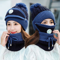 3PCS Women Winter Set (Mask,Hat,Scarf)